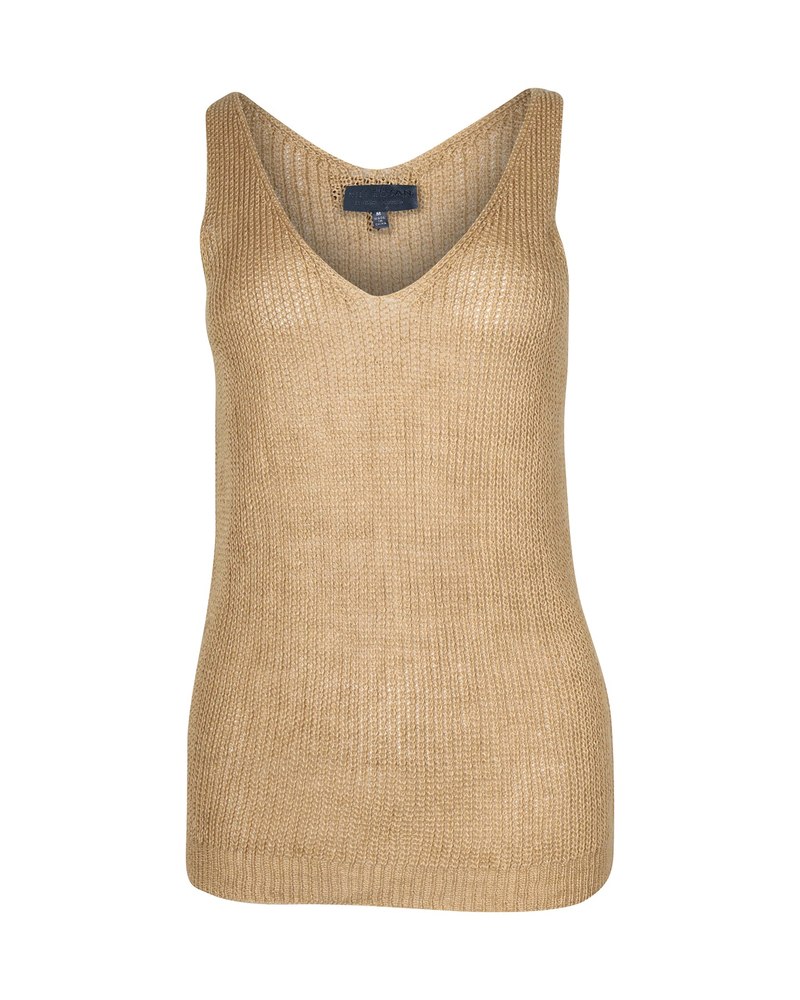 Nili Lotan Knitted Tank Top in Beige Linen 7764968636476