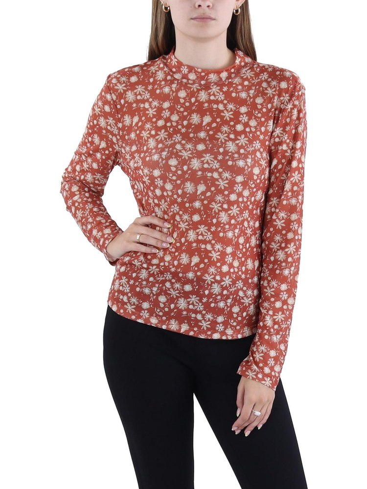 Petites Womens Printed Polyester Pullover Top 7764968931388