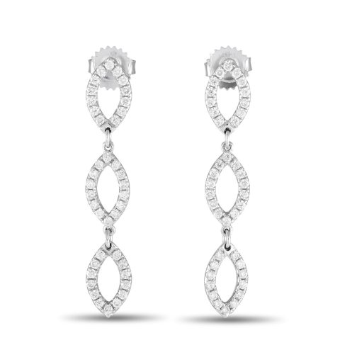 LB Exclusive 18K White Gold 1.0ct Diamond Drop Earrings AER-11513 7670681927740