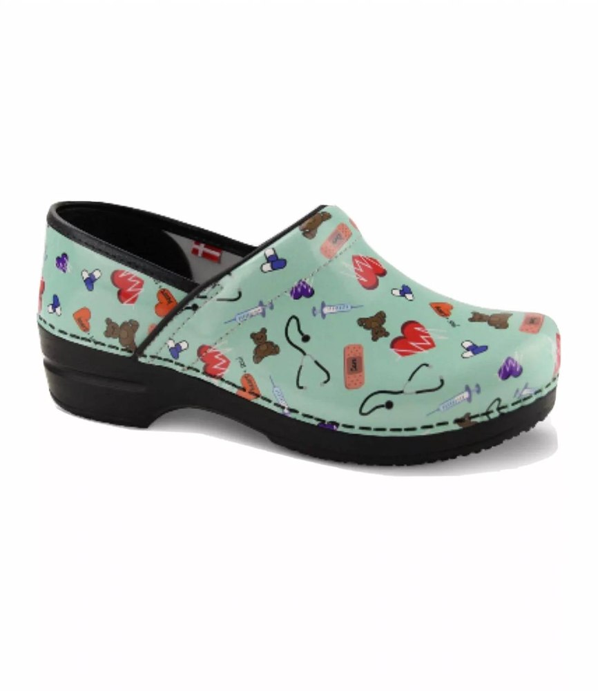 Women’s Smart Step Professional Clog In Printed Patent Teal 7764956479548