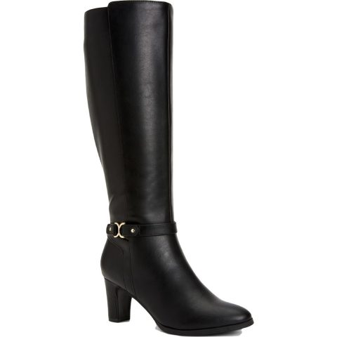Palmaa Faux-Suede Block-Heel Knee-High Boots