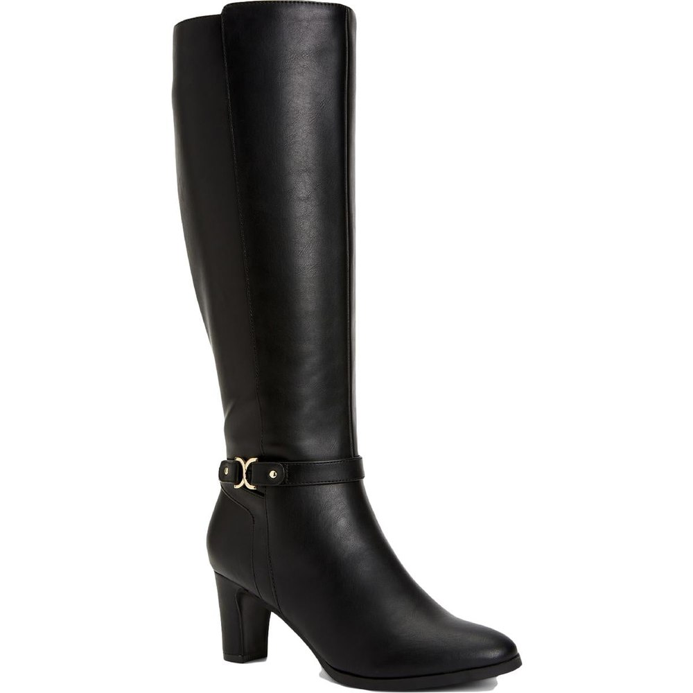 Palmaa Faux-Suede Block-Heel Knee-High Boots