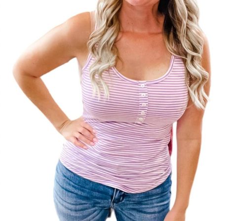 Stripe Tank Top In Lavender 7764956741692