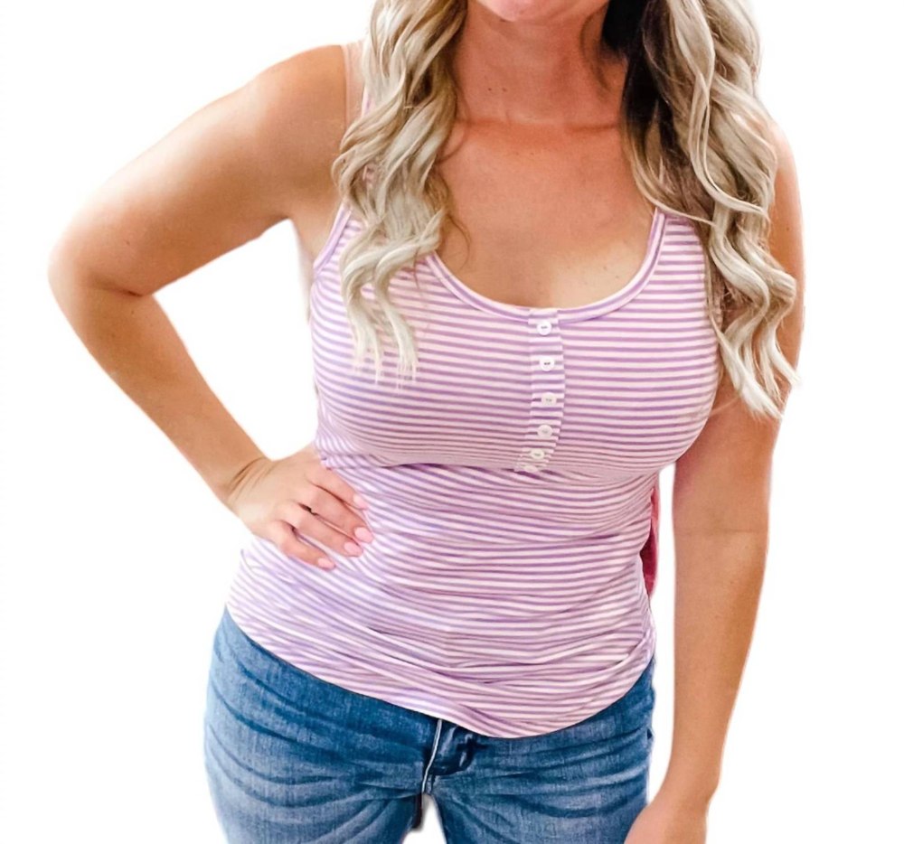 Stripe Tank Top In Lavender 7764956741692