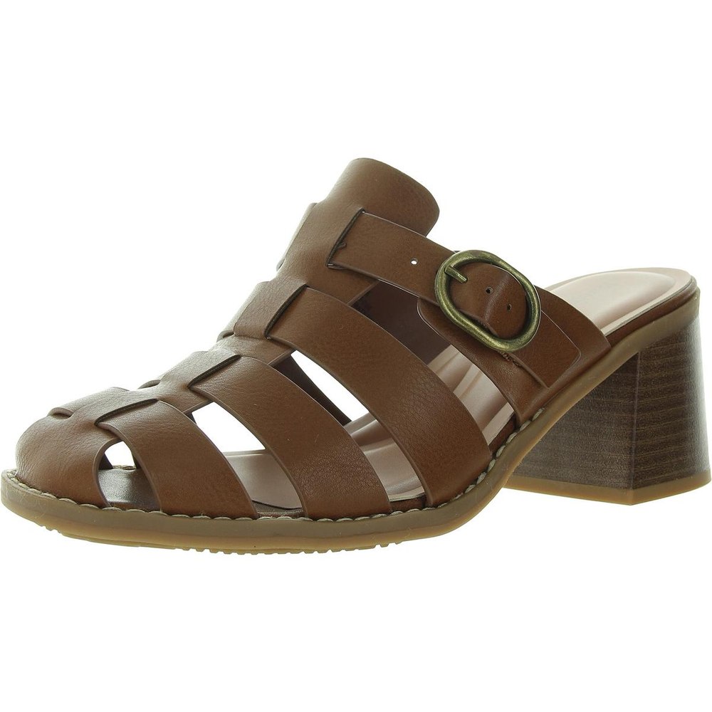 Whitnie Woven Faux Leather Block Heel