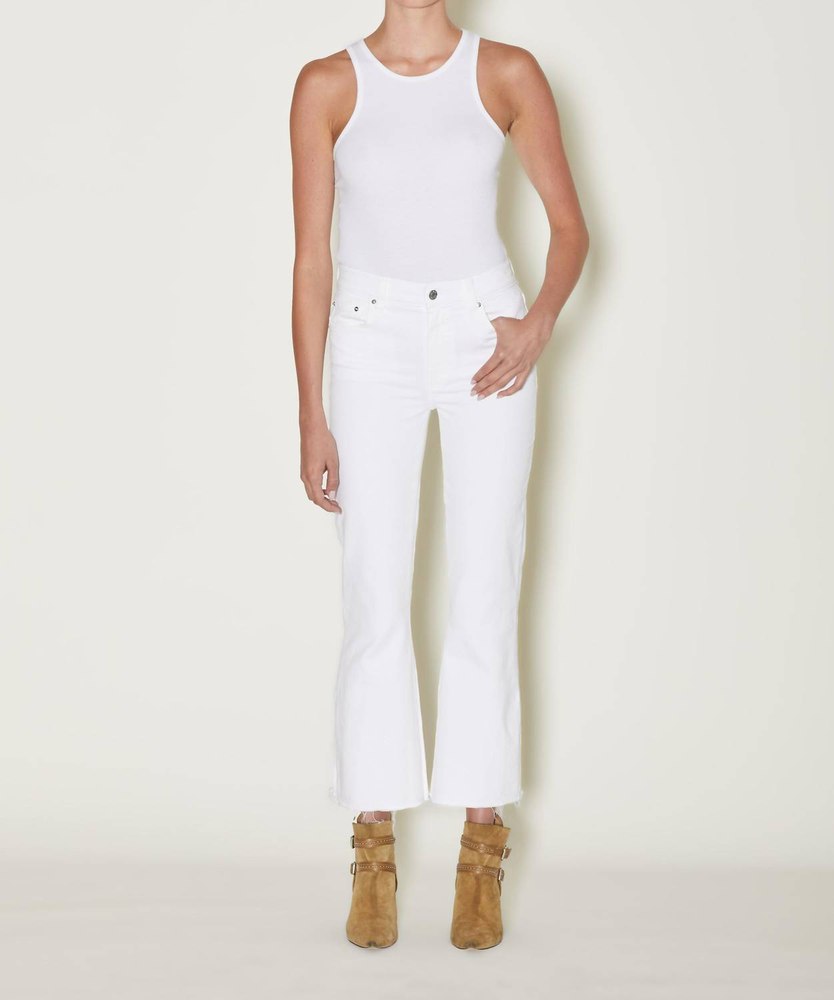 Bella Crop Flare Jeans In White 7764957167676