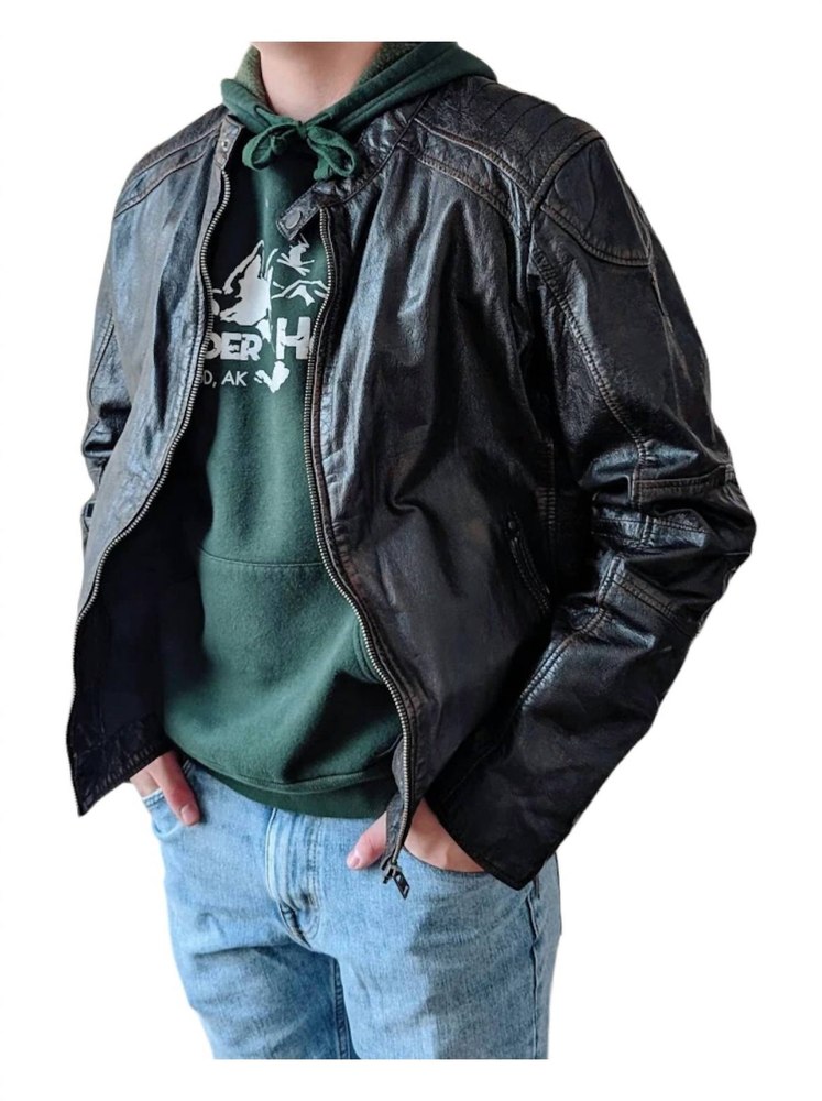 Men’s Brent Leather Jacket In Black 7764962771004