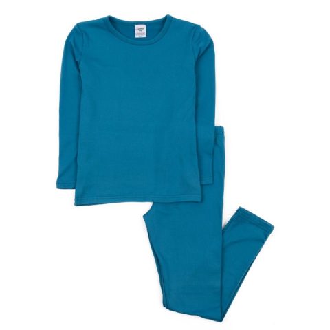 Kids Two Piece Thermal Pajamas Boho Solid Color