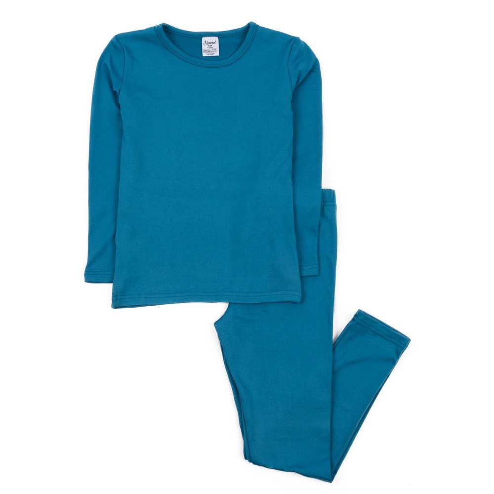 Kids Two Piece Thermal Pajamas Boho Solid Color