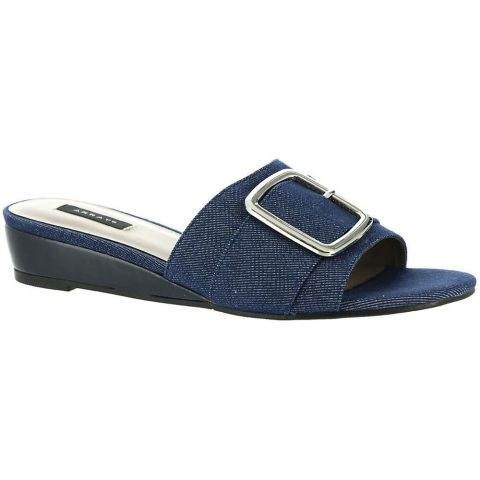 Milan Leather Slip On Slide Sandals