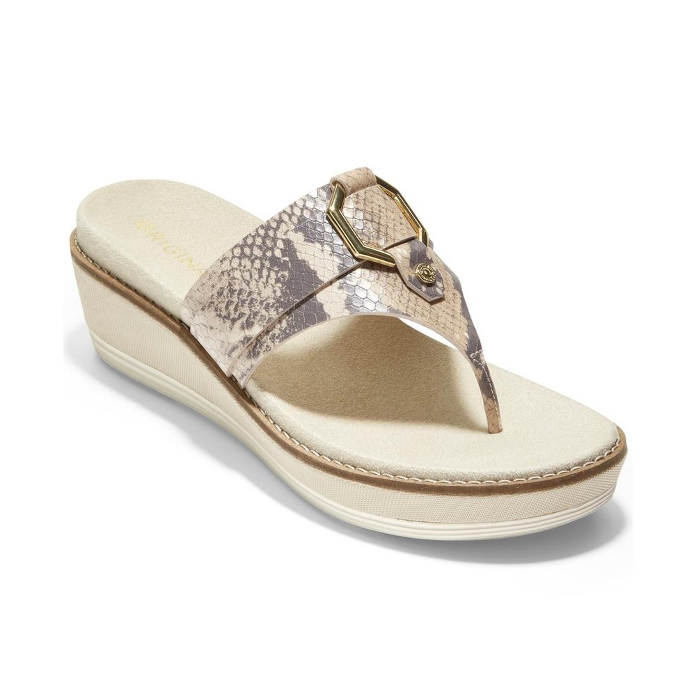 Original Grand Leather Snake Print Flatform Sandals