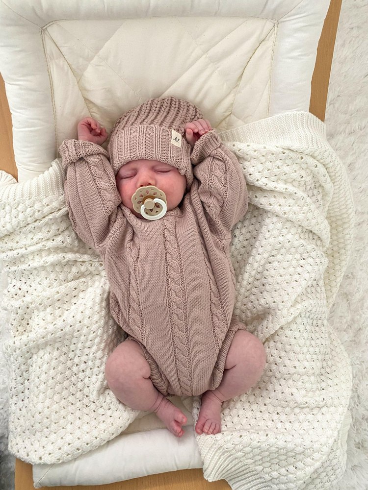 Cable Knit Romper – Dusty Petal