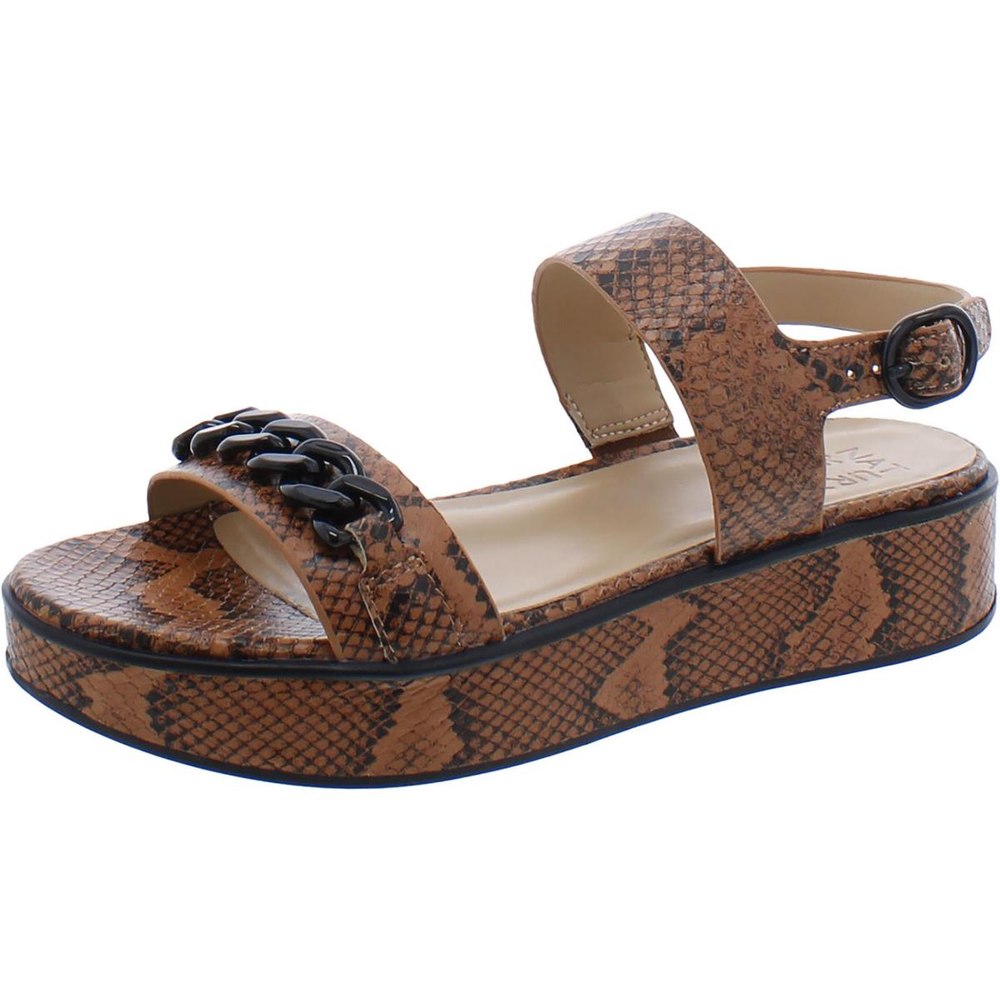 Carlyle Leather Snake Print Platform Sandals