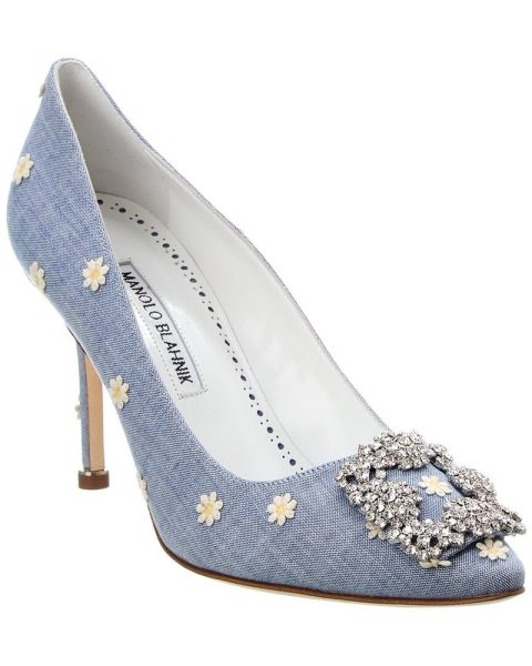 Manolo Blahnik Hangisi 90 Chambray Pump 7764984660028
