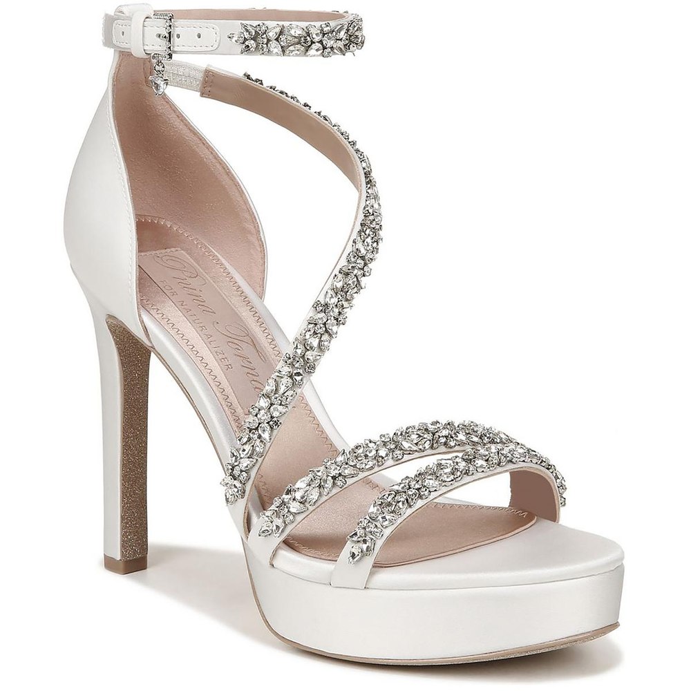 Love Satin Jeweled Platform Sandals