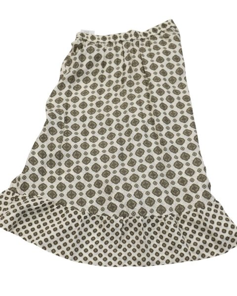Michael Kors Asymmetrical Ruffled Jacquard Midi Skirt in Ivory Silk 7764995080252