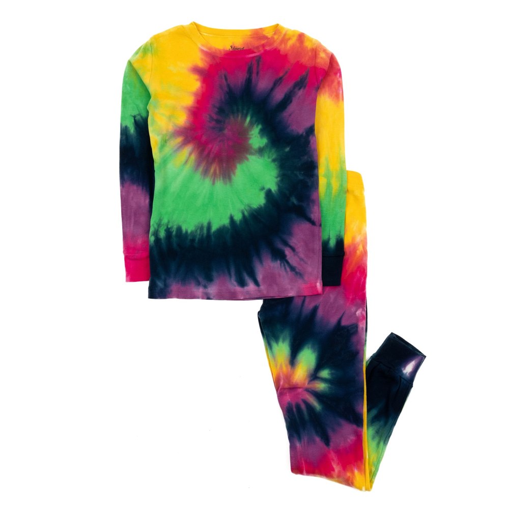 Kids Two Piece Cotton Pajamas Tie Dye Girls