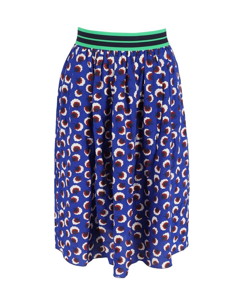 Stella McCartney Printed Skirt in Blue Silk