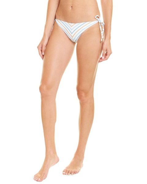Vitamin A Natalie Miter Stripe Tie-Side Bikini Bottom 7827422019644