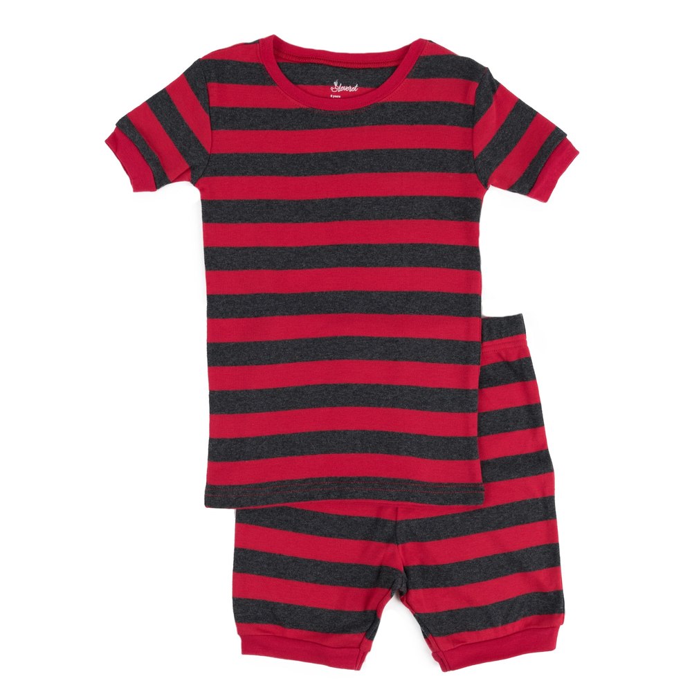 Kids Two Piece Cotton Short Pajamas Girls Striped