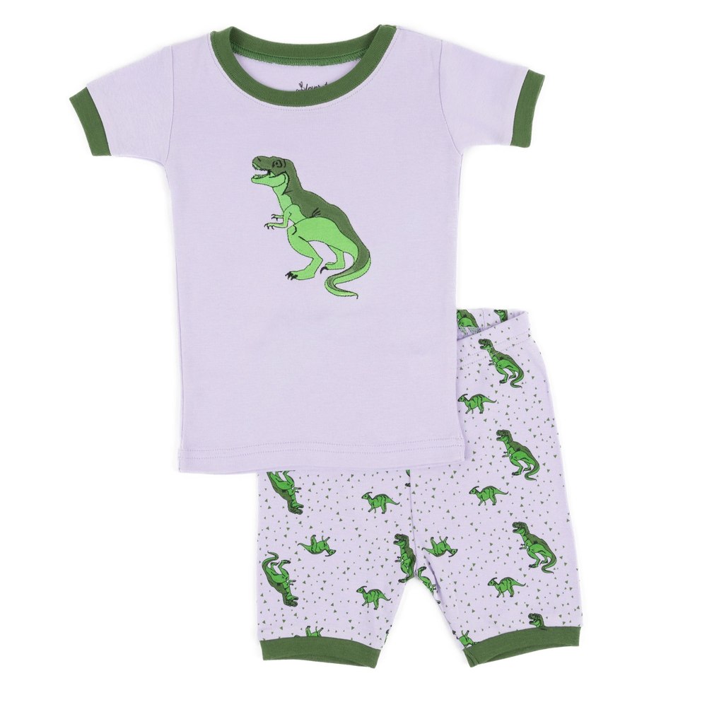 Kids Two Piece Cotton Short Pajamas Pink Trex