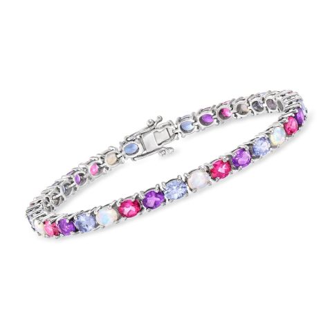 Ross-Simons Multi-Gemstone Tennis Bracelet in Sterling Silver