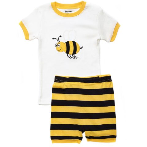 Kids Two Piece Cotton Short Pajamas Bumble Bee