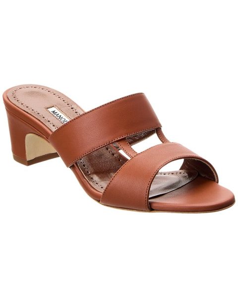 DNU Manolo Blahnik Chus 50 Leather Sandal (Authentic Pre-Owned) 7670790488124