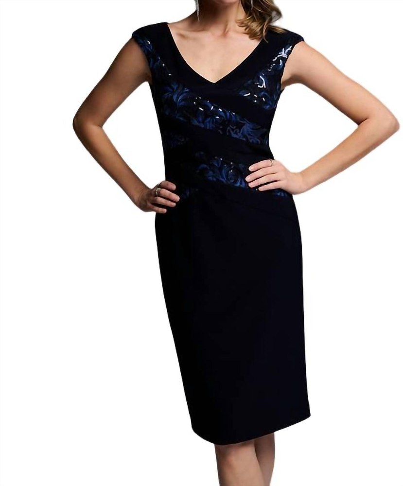 Sequin Appliqué Dress In Black