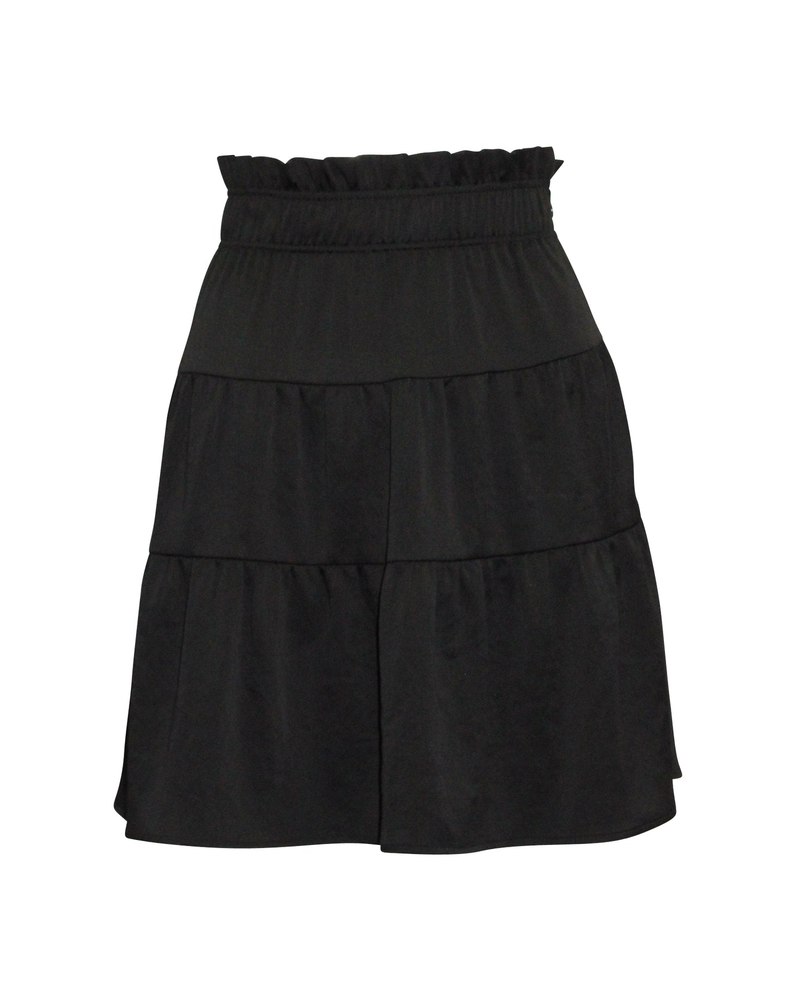 Ba&sh Ruffy Tiered Skirt in Black Polyester 7765019263036