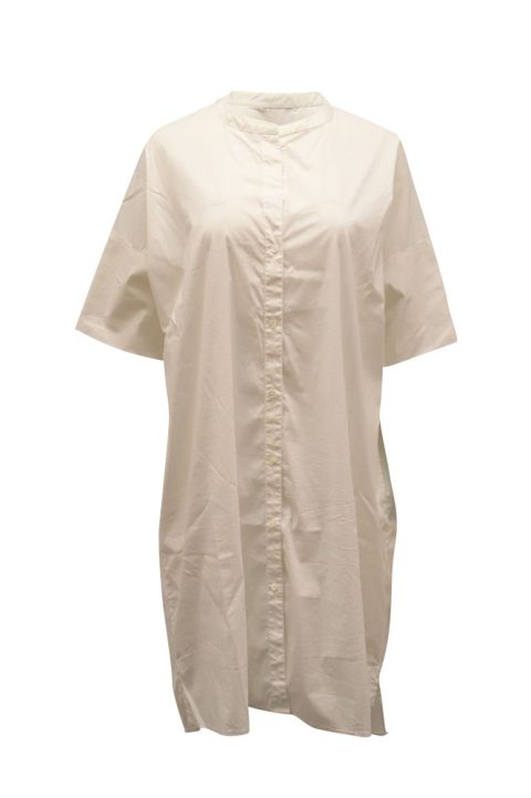 James Perse Button Down Shirt Dress in White Cotton 7765005074492