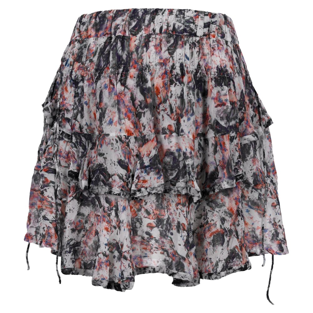 Iro Paris Megan Printed Ruffle Mini Skirt in Multicolor Viscose 7765007564860