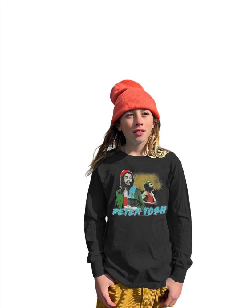 Peter Tosh Organic Long Sleeve Tee In Jet Black 7670795763772