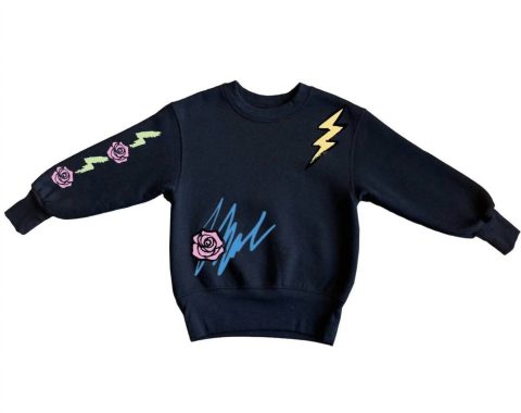 Kids’ Stones Crew Sweatshirt In Jet Black 7670808739900