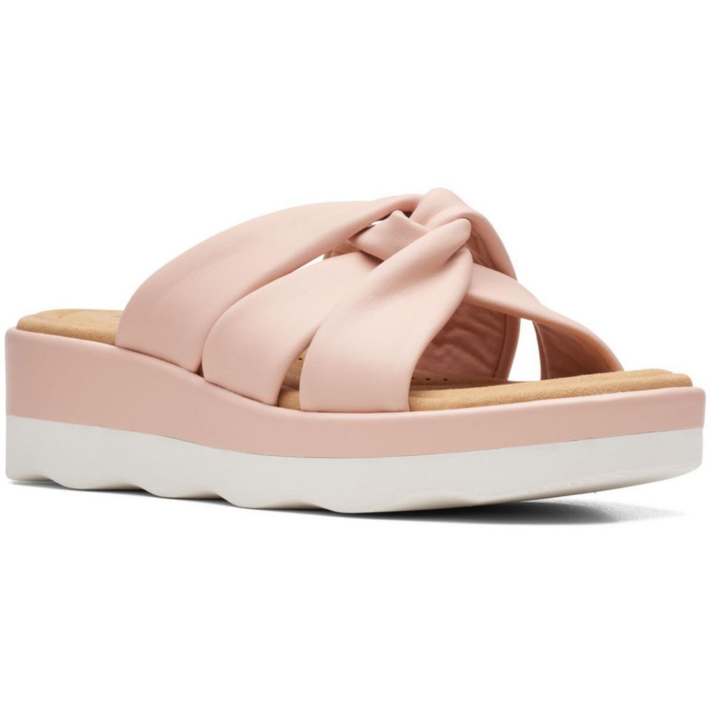 Clara Charm Faux Leather Cushioned Footbed Wedge Sandals