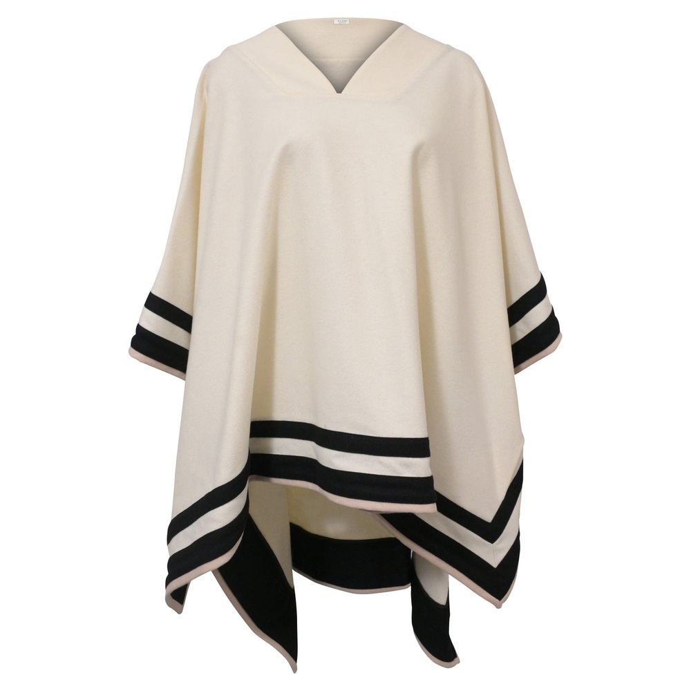 Altuzarra Colorblock Pattern Cape in White Wool 7765022801980