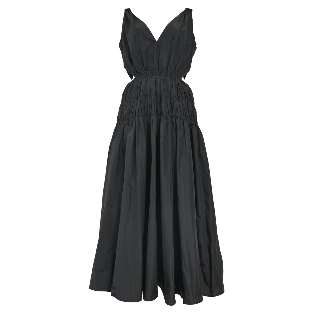 Maje Cut-Out Detail Midi Dress in Black Polyester 7765030371388