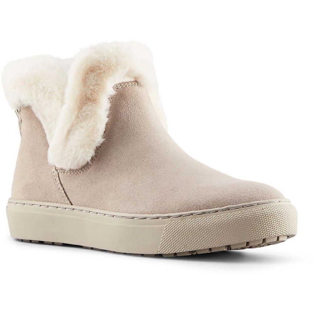 Duffy Faux Leather Faux Fur Trim Ankle Boots