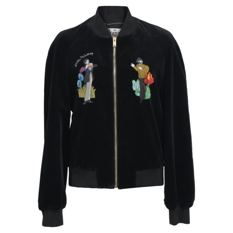 Stella McCartney All Together Now Bomber Jacket in Black Velvet 7765037809724