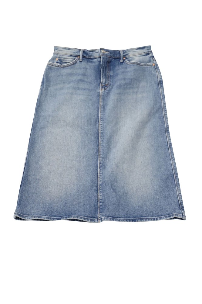 Mother High Waist Denim Skirt in Blue Cotton 7765032534076