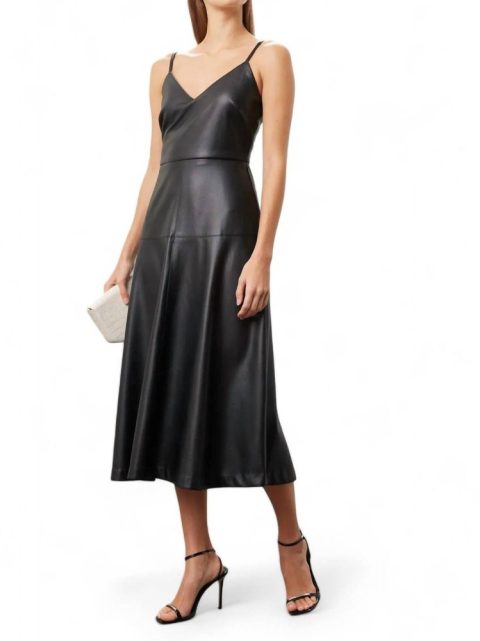 Lana Faux Leather Dress In Black 7765035188284