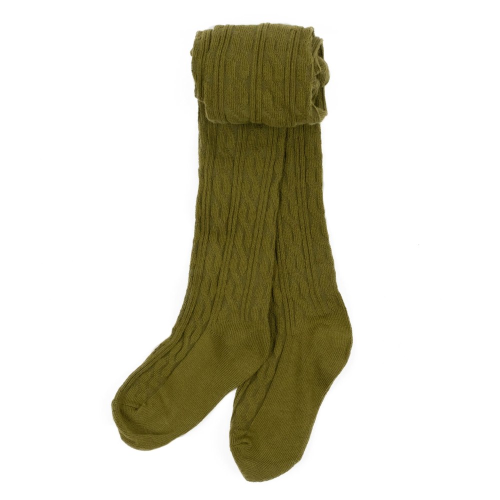 Girls Cable Knit Tights Boho Solid Color