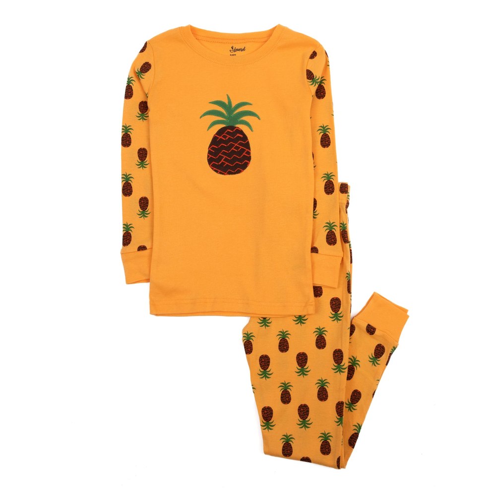 Kids Two Piece Cotton Pajamas Pineapple