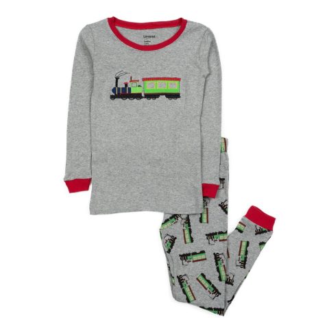 Kids Two Piece Cotton Pajamas Train