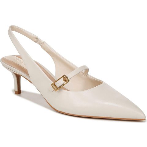 Khloe Leather Pointed Toe Slingback Heels