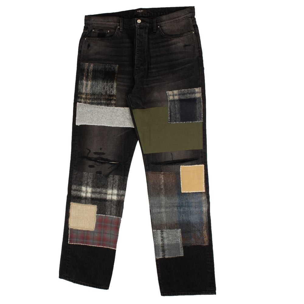 Amiri Mohair Patch Loose Jeans – Vintage Black