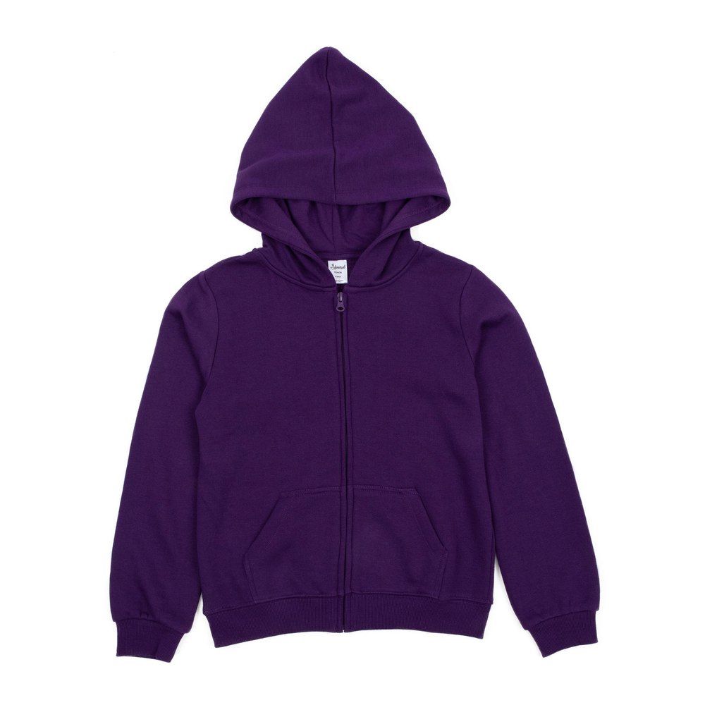Kids Zipper Sweat Hoodie Boho Solid Color