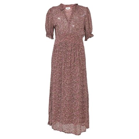 Ba&sh Chiffon Midi Dress in Floral Print Viscose 7765055406140