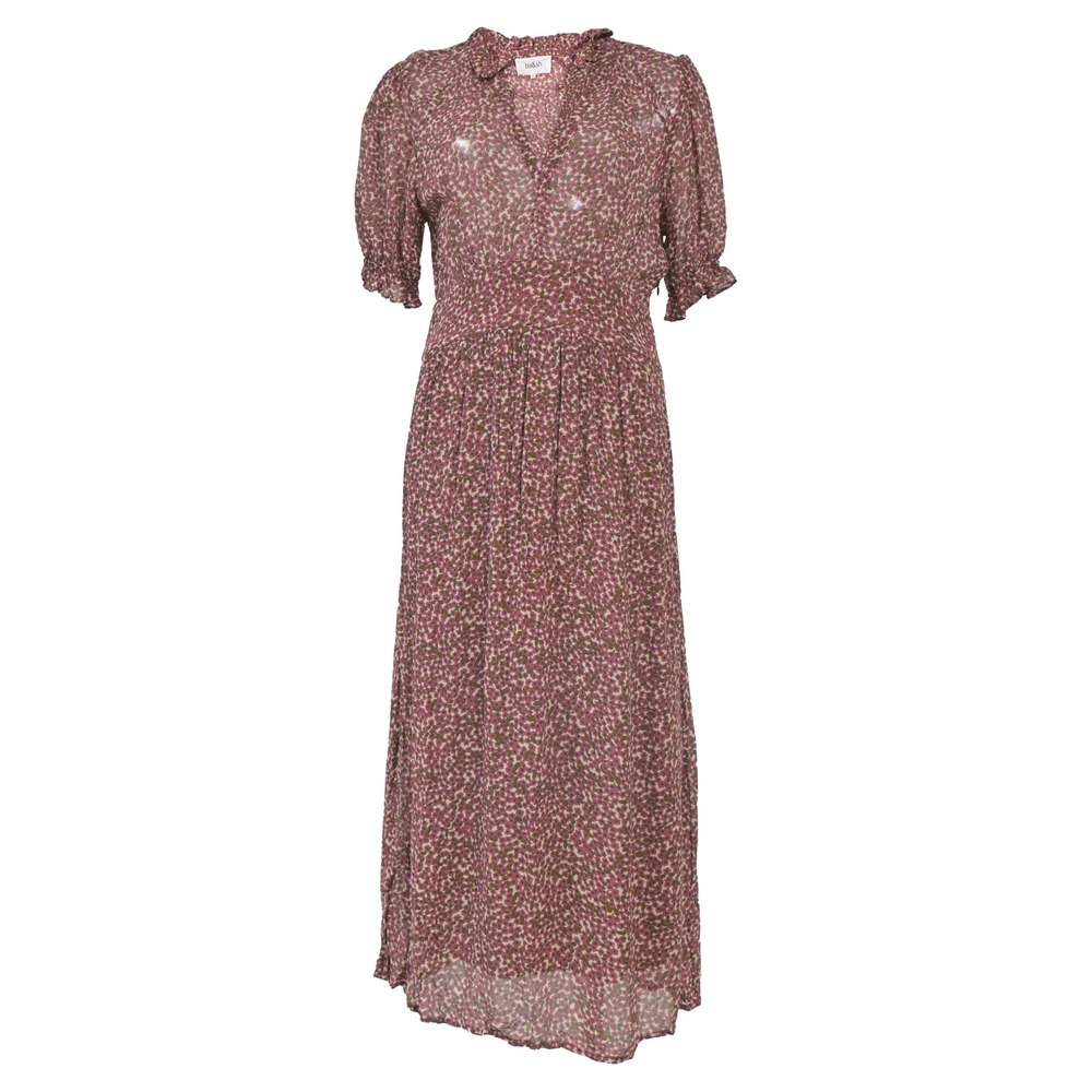 Ba&sh Chiffon Midi Dress in Floral Print Viscose 7765055406140