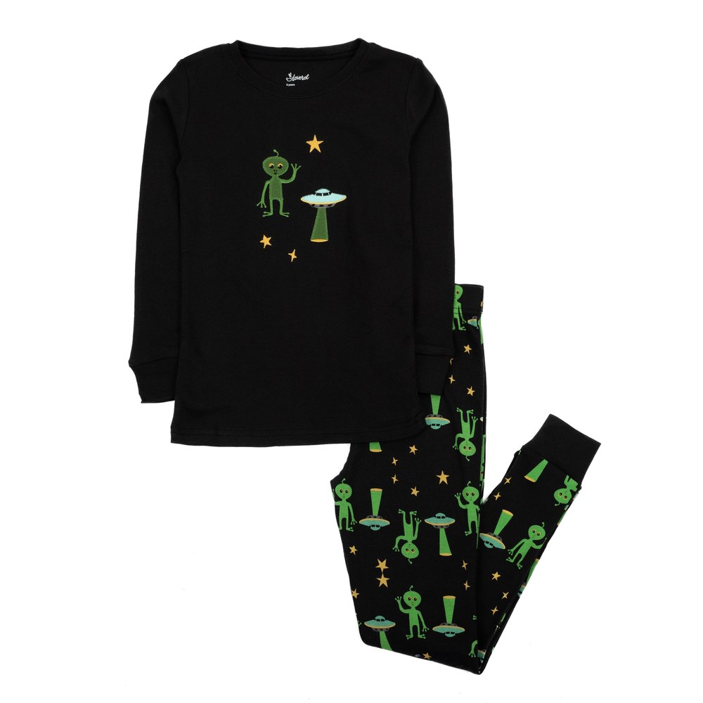 Kids Two Piece Cotton Pajamas Alien